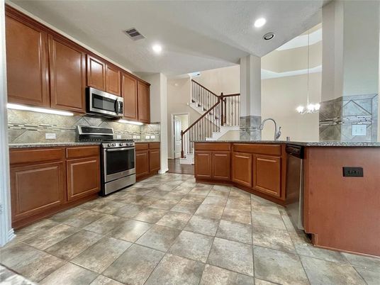 Interior, Kitchen, Pendant Lights, Recessed Lighting, Stainless Steel Appliances