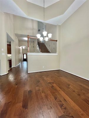 Chandelier, Empty room, Interior, Wood Texture Flooring