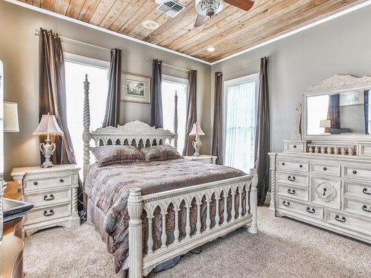 Bedroom, Interior, Recessed Lighting, Wooden Ceilings