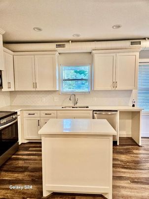 Interior, Kitchen, Recessed Lighting, Wood Texture Flooring