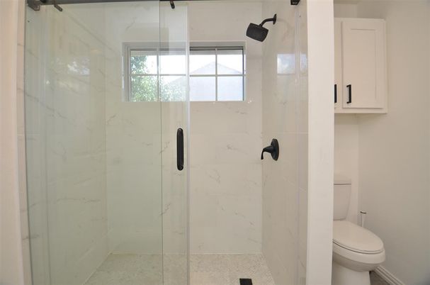 Bathroom, Glass Shower, Interior, Marble Walls
