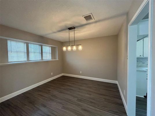 Empty room, Interior, Pendant Lights, Wood Texture Flooring