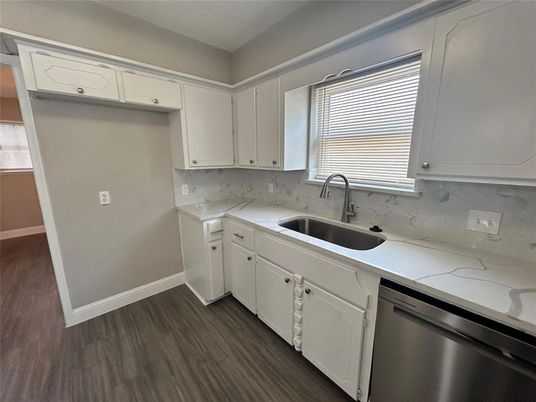 Interior, Kitchen, Marble Walls, Wood Texture Flooring