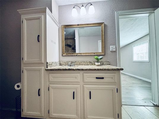 Bathroom, Dual Sink Vanities, Interior, Wood Texture Flooring