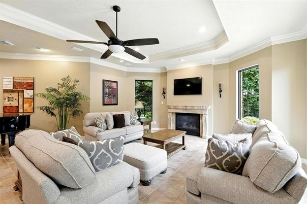Fireplace, Interior, Living room, Recessed Lighting