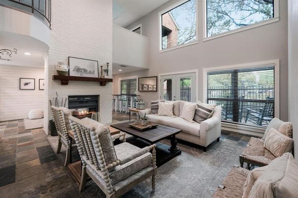Fireplace, Interior, Living room, Recessed Lighting