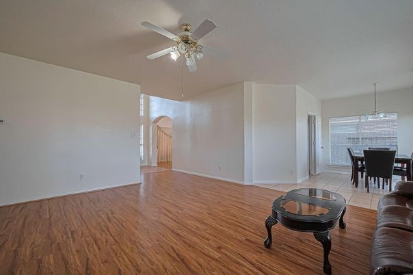 Chandelier, Dining room, Interior, Wood Texture Flooring