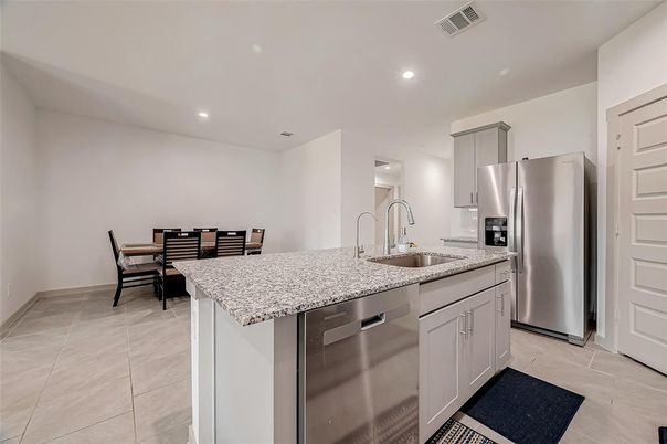 Dining room, Interior, Kitchen, Recessed Lighting, Stainless Steel Appliances