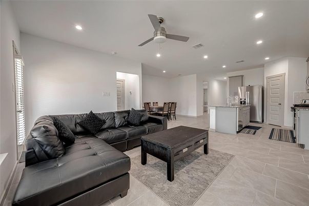 Dining room, Interior, Kitchen, Living room, Recessed Lighting, Stainless Steel Appliances