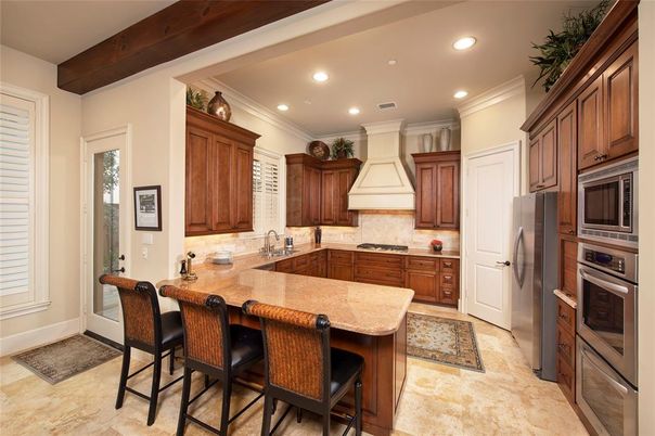 Interior, Kitchen, Recessed Lighting, Wooden Beams