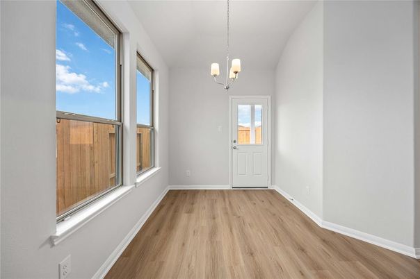 Empty room, Interior, Pendant Lights, Wood Texture Flooring