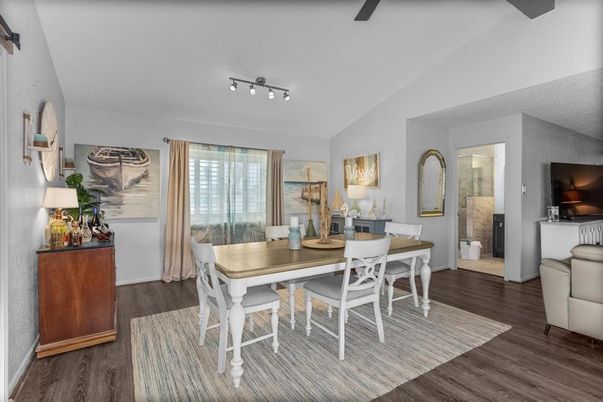 Dining room, Interior, Wood Texture Flooring