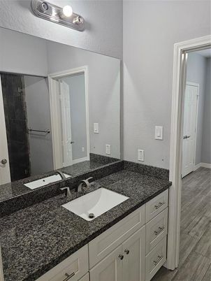 Bathroom, Dual Sink Vanities, Interior, Wood Texture Flooring
