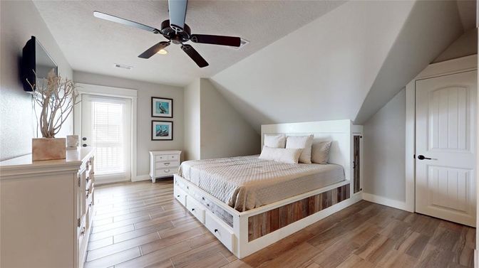 Bedroom, Interior, Wood Texture Flooring