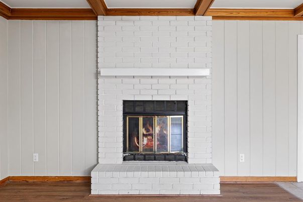 Fireplace, Interior, Wood Texture Flooring
