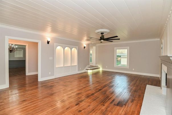 Empty room, Fireplace, Interior, Wood Texture Flooring