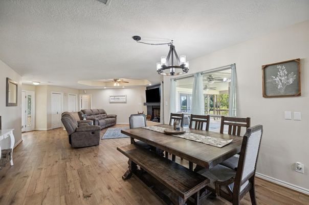Chandelier, Dining room, Interior, Living room, Wood Texture Flooring