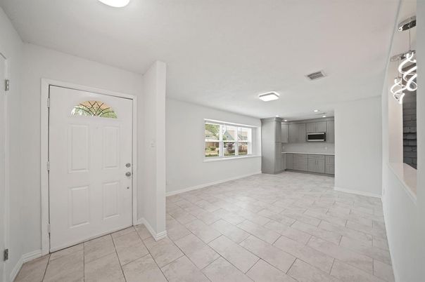 Empty room, Interior, Kitchen, Recessed Lighting