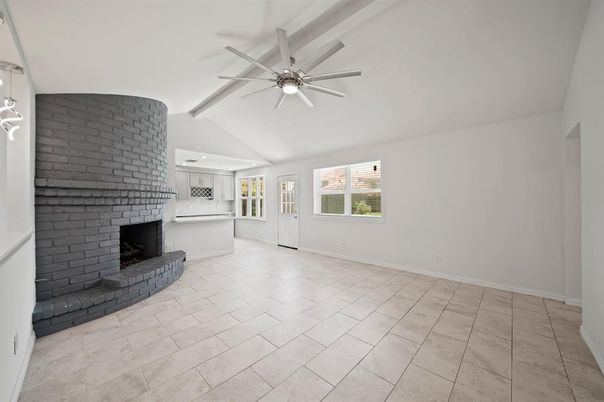 Empty room, Fireplace, Interior, Stone Walls