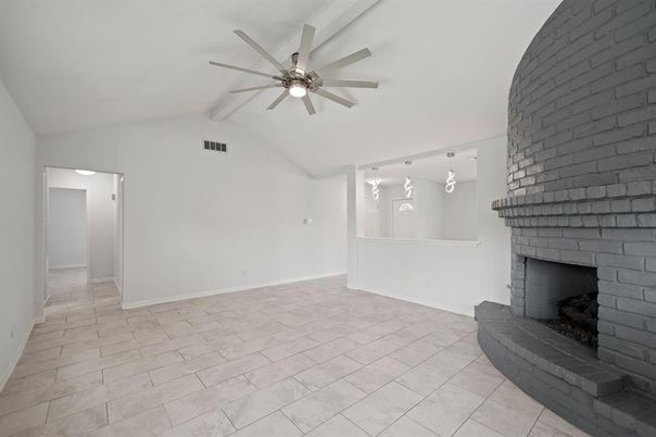 Empty room, Fireplace, Interior