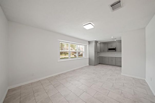 Empty room, Interior, Kitchen, Recessed Lighting