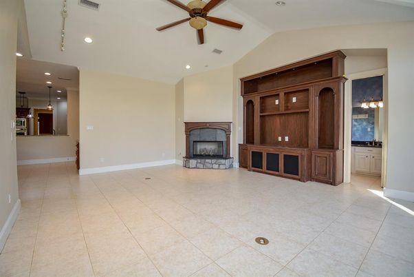 Empty room, Fireplace, Interior, Recessed Lighting