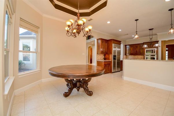 Chandelier, Interior, Kitchen, Pendant Lights, Recessed Lighting, Stainless Steel Appliances