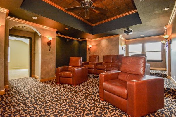 Home Theatre Room, Interior, Projection Screen, Recessed Lighting, Theatre Room