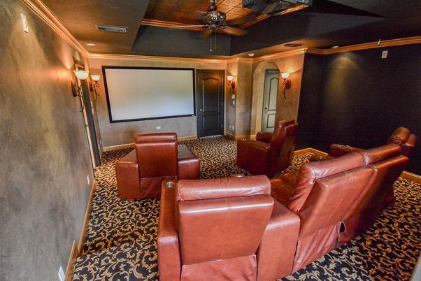 Home Theatre Room, Interior, Projection Screen, Recessed Lighting, Theatre Room