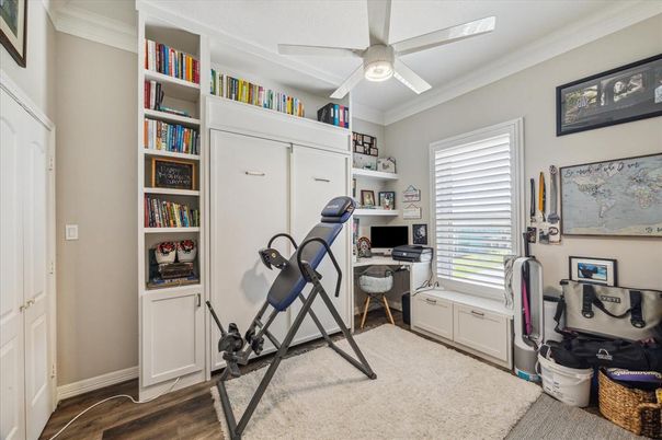 Fitness Equipment, Home Office, Interior, Wood Texture Flooring