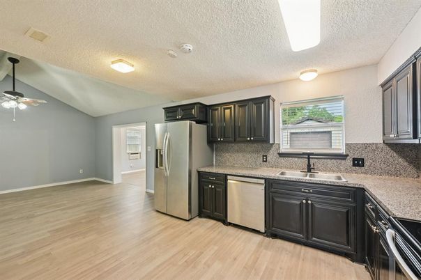 Interior, Kitchen, Wood Texture Flooring