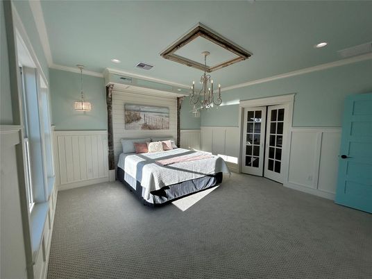 Bedroom, Chandelier, Interior, Pendant Lights, Recessed Lighting