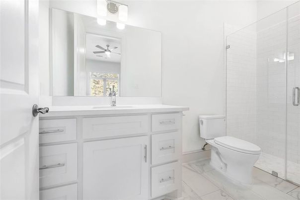 Bathroom, Glass Shower, Interior, Marble
