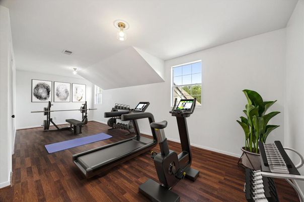 Fitness Equipment, Interior, Wood Texture Flooring