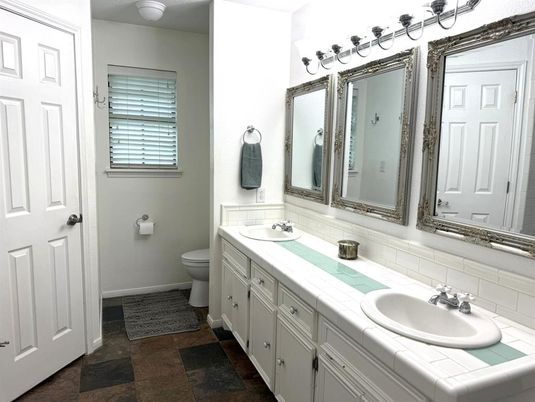 Bathroom, Dual Sink Vanities, Interior, Tile Countertops