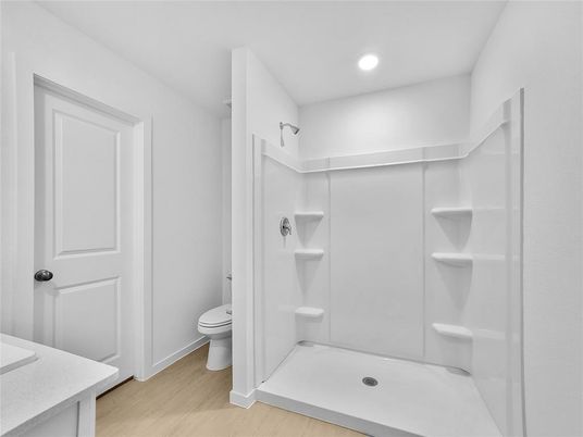Bathroom, Interior, Recessed Lighting, Wood Texture Flooring