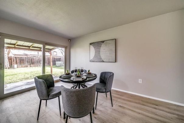 Dining room, Interior, Wood Texture Flooring