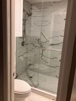 Bathroom, Glass Shower, Interior, Marble Walls