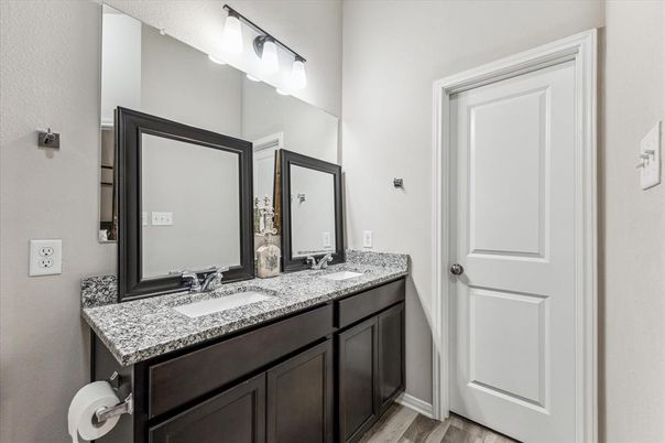 Bathroom, Dual Sink Vanities, Interior, Wood Texture Flooring