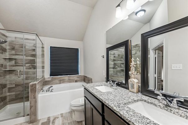 Bathroom, Dual Sink Vanities, Glass Shower, Interior
