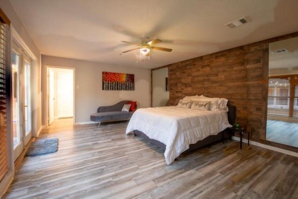 Bedroom, Interior, Wood Texture Flooring, Wooden Walls