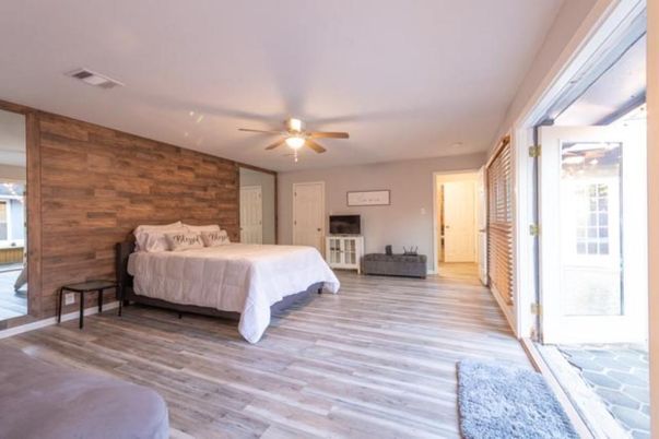 Bedroom, Interior, Wood Texture Flooring, Wooden Walls