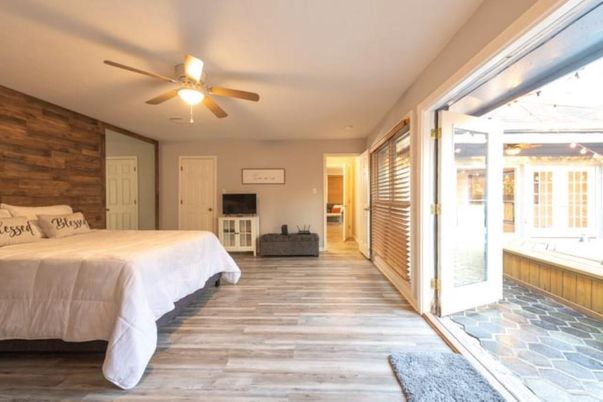 Bedroom, Interior, Wood Texture Flooring, Wooden Walls