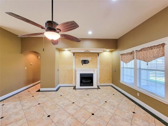 Empty room, Fireplace, Interior, Recessed Lighting
