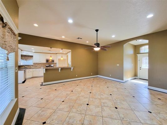 Empty room, Interior, Kitchen, Pendant Lights, Recessed Lighting
