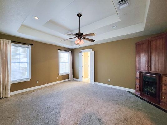 Empty room, Fireplace, Interior, Recessed Lighting