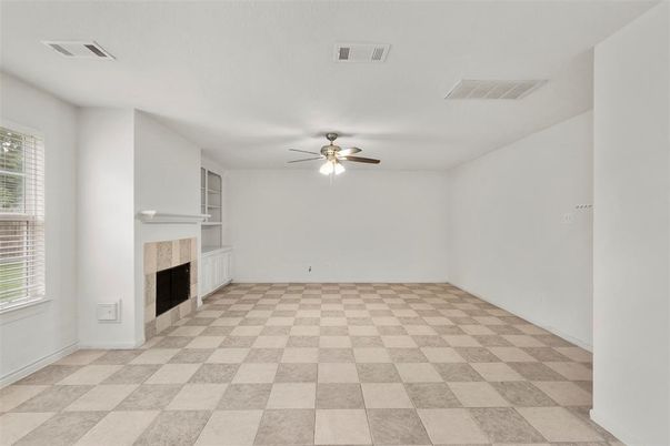Empty room, Fireplace, Interior