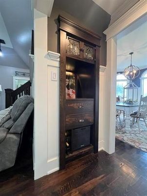 Chandelier, Dining room, Interior, Wood Texture Flooring