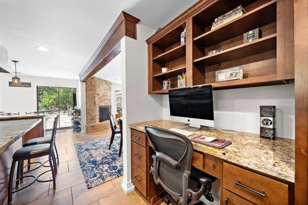Fireplace, Home Office, Interior, Pendant Lights, Recessed Lighting