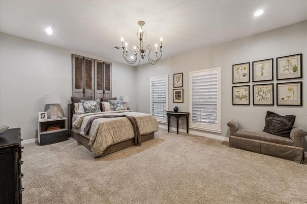 Bedroom, Chandelier, Interior, Recessed Lighting